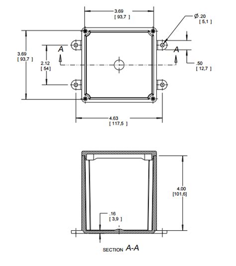 4 x 4 junction box dimensions|4x4 shallow box.